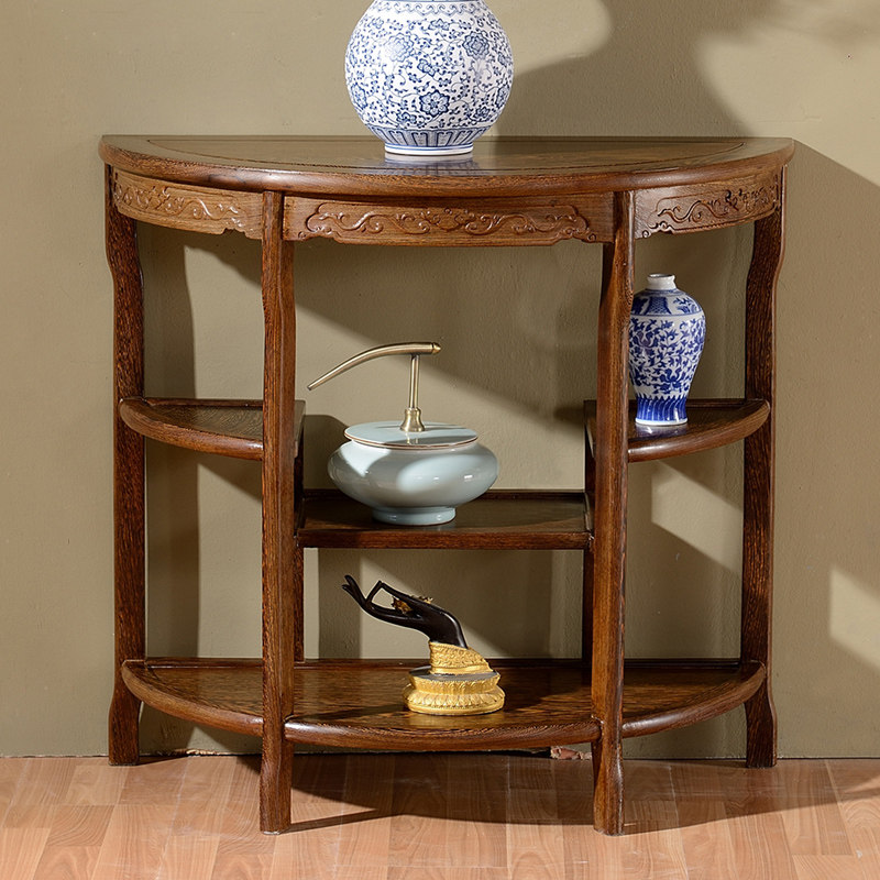 Chicken wing wood half platform flower several rosewood half round table Bogu half side table leisure table porch table crescent table corner table