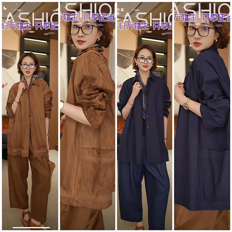 【柒柒】Ll26132 Plant-Dyed Large Pocket Shirt Jacket