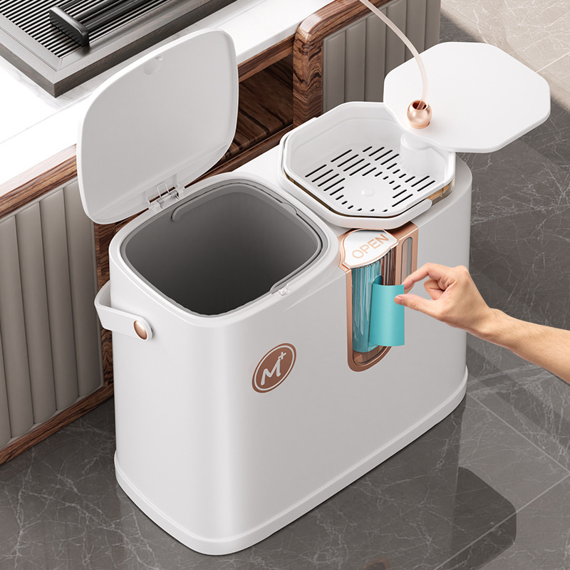 Japanese High-Quality Tea Bucket, Tea Waste Bucket, Dry and Wet Separation Tea Leaf Filter Trash Can, Kung Fu Tea Set Accessories