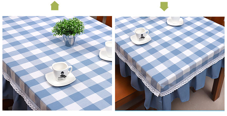 Khăn trải bàn bằng vải lanh cotton bình dị đệm không thấm nước kẻ sọc bàn ăn bàn cà phê bàn ​​bìa bàn có thể được tùy chỉnh trải bàn