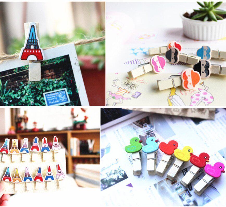 ttq doughnut decoration small wood clips photo wall hanging clip cute mini with hemp rope suit multiple selection of new products