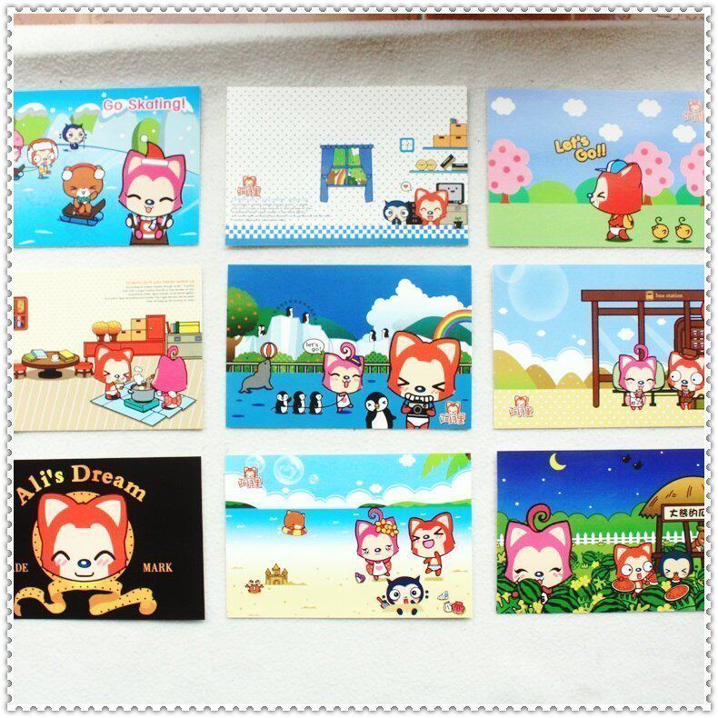 New Promotion Doughnut Greeting Cards Cute I Postcard Post Card New Year Blessing Cards