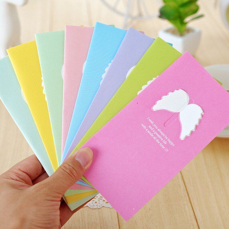 Ning Giant Donuts South Korea Money Small Clear New Candy Color Greeting Card Cubic Angel Wings Blessing Card Birthday Card