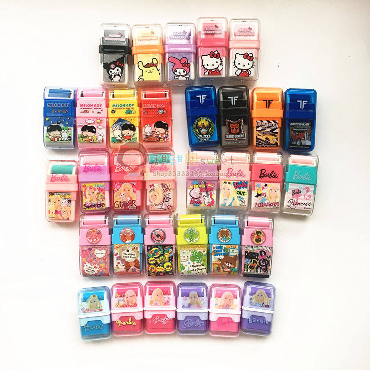 Cute Crumb eraser with roller Stationery Creative children princess Student cartoon Barbie Rub clean eraser