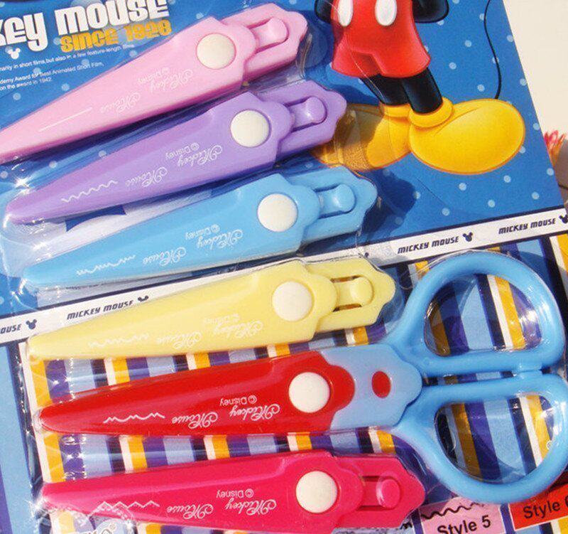 Donuts cute cartoon Mickey unhurt handmade safe lace scissors Minnie students cut 6 pieces