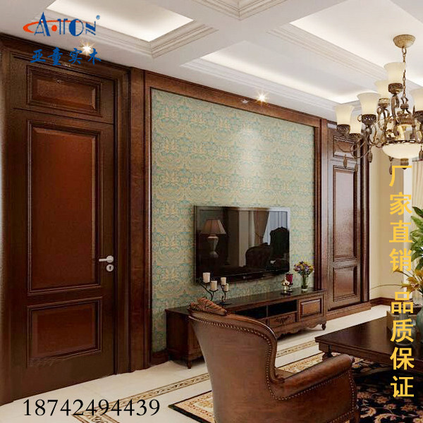 Solid wood siding customization TV sofa bedside background wall skirt door set Yakou manufacturer whole house furniture customization