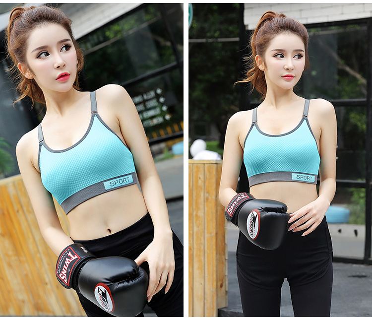 Đồ lót thể thao chạy bộ thu thập chống sốc rập khuôn chống học sinh kiểu vest không có vòng thép mỏng phần áo ngực mùa hè - Đồ lót thể thao áo bra tập gym