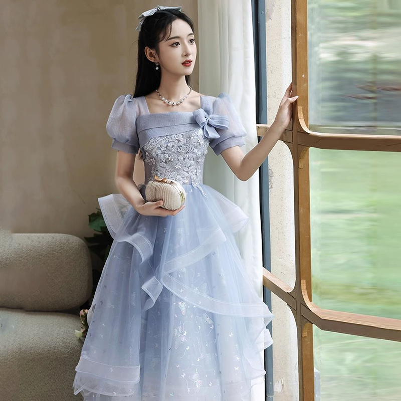 Elegant Host Evening Dress Piano Performance Vocal Arts Exam 18Th Birthday Coming-Of-Age Ceremony Dress
