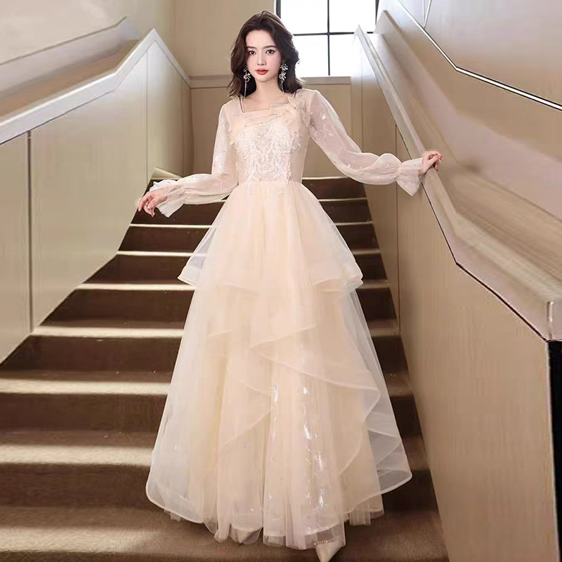 High-End Student Host Evening Dress Piano Performance Vocal Student Art Exam 18-Year-Old Coming-Of-Age Ceremony Dress Performance Costume