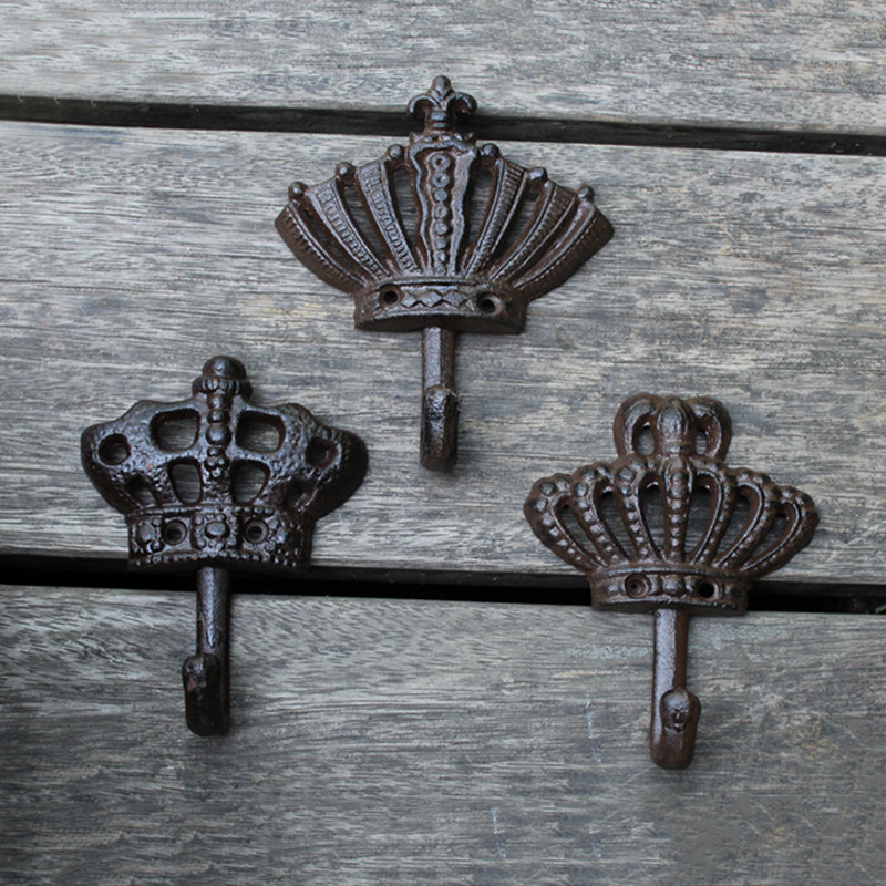 Eurostyle Crown series retro cast iron Iron art hooded cloak hook decorated hook wall decoration hook