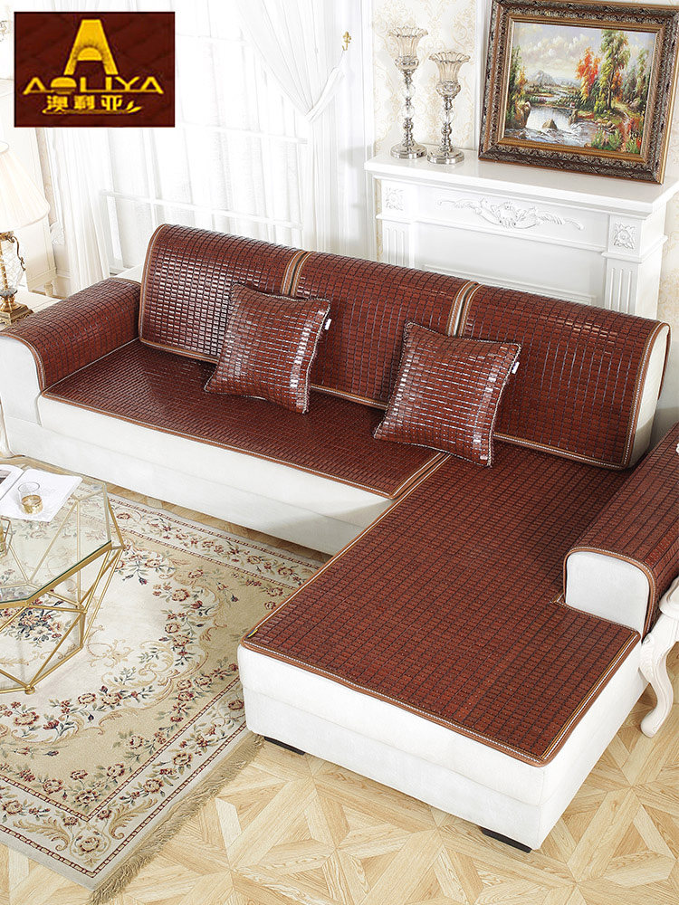 Summer couch cushions summer style Mahjong Cushion Towels Cover Bamboo Cold Mat Non-slip Full Bag Full Cover Eurostyle Cool Mat Set-Taobao