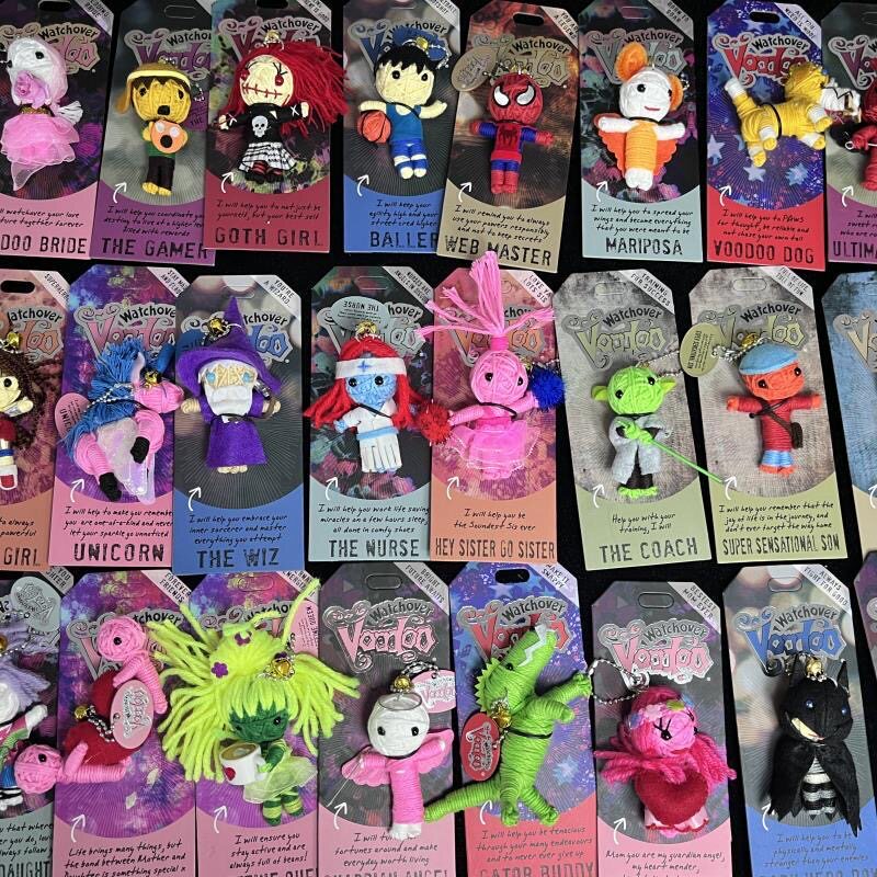 コレクション：祝福の手作り織りミイラ魔女人形ぬいぐるみキーホルダー - ストーリーカード付き