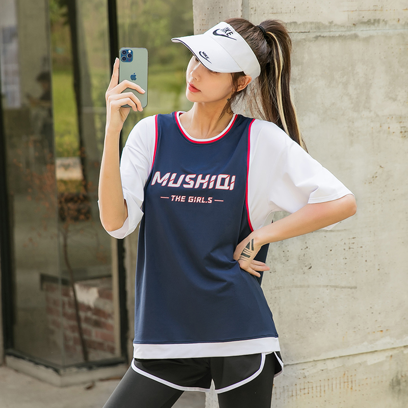 Sports suit women's spring and summer fitness clothes slim fit quick-drying clothes yoga clothes gym exercise morning running clothes