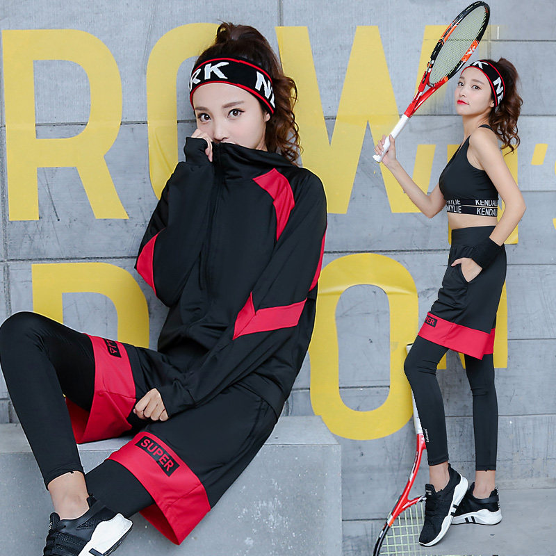 Fitness Suit Women's New Korea Sports Running Speed Dry Clothes Loose Shorts Long Sleeve Fashion Yoga Service Beginners