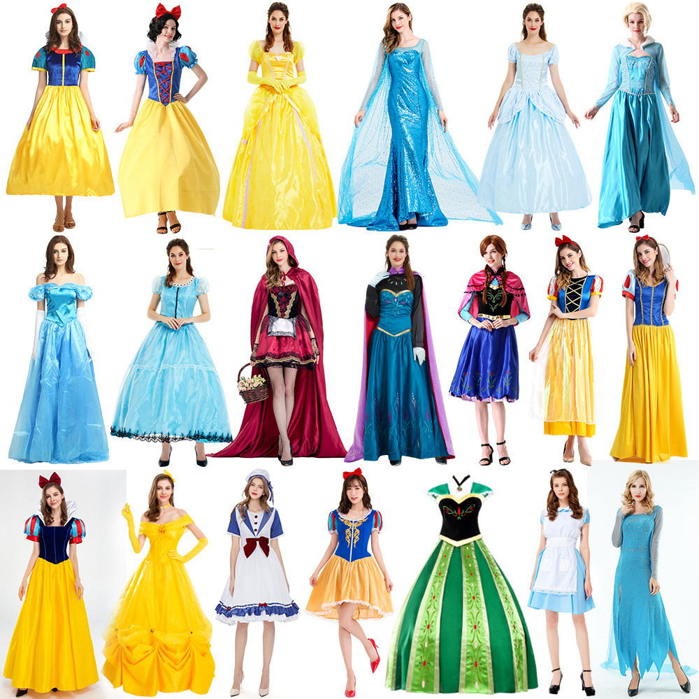 Halloween adult costume cos Elsa Snow White dress Adult costume Belle Princess Anna dress dress
