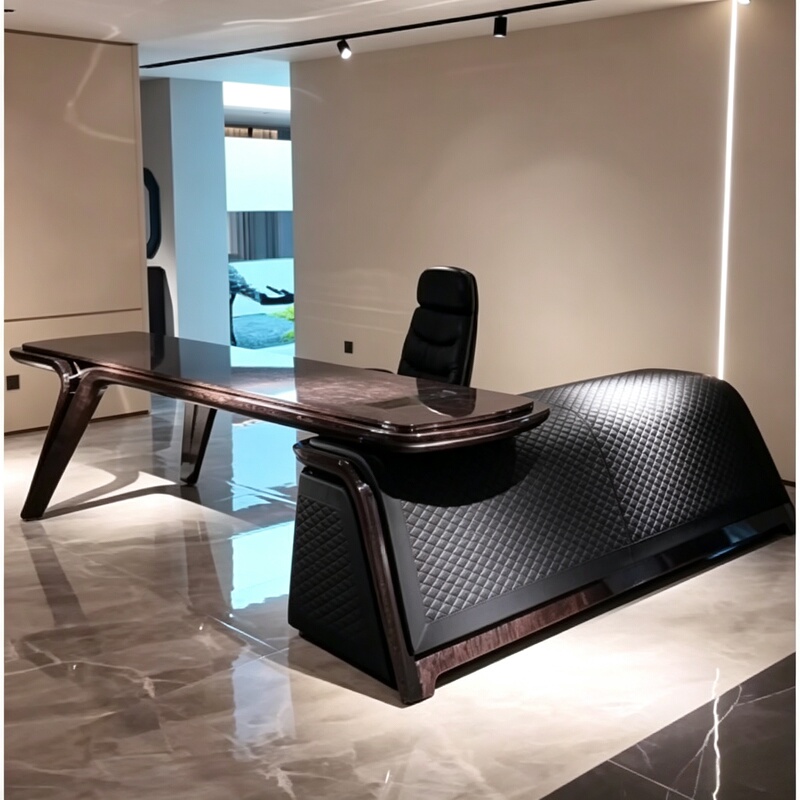 Modern Minimalist Manager's Solid Wood Executive Desk L-Shaped Office Desk Executive Desk Designer Workstation North American Black Walnut Modern Minimalist Manager's Solid Wood Executive Desk L-Shaped Office Desk Executive Desk Designer Workstation North American Black Walnut
