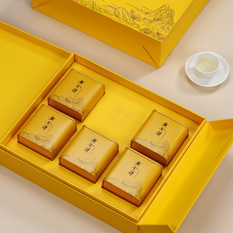 Gold bud gift box empty box high-end half a catty creative gift box gold bud box tea box customization