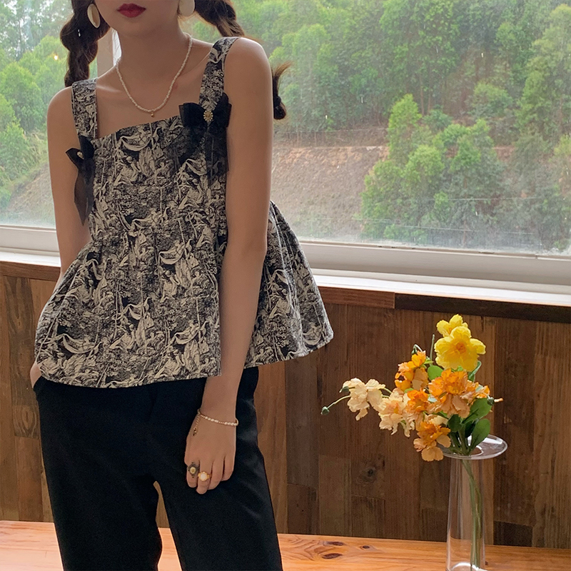 JC ancient Shops Fataway Retro Reworked Small Harnesses Vest Woman Summer Thin outside wearing design Sensory Loose Blouse