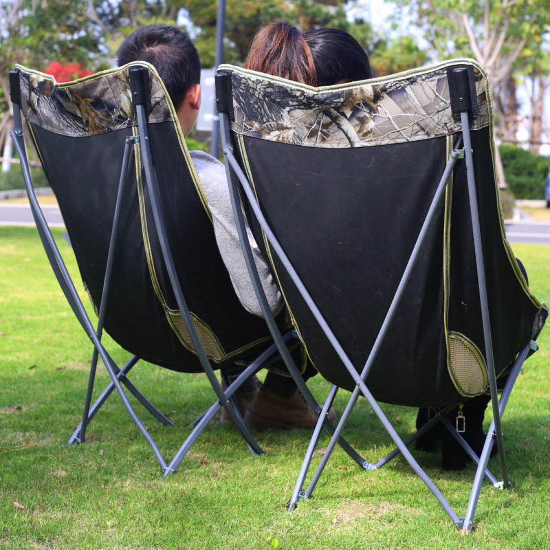 Folding outdoor beach chair Portable ultra-light lunch nap chair Camping chair Fishing recliner backrest stool Moon chair