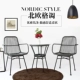 Ngoài trời Sun sân thượng Wicker Ghế ba mảnh Bộ giải trí đơn giản Vườn Teng Ghế Nội thất mây Bàn ghế sắt ngoài trời - Bàn ghế ngoài trời / sân