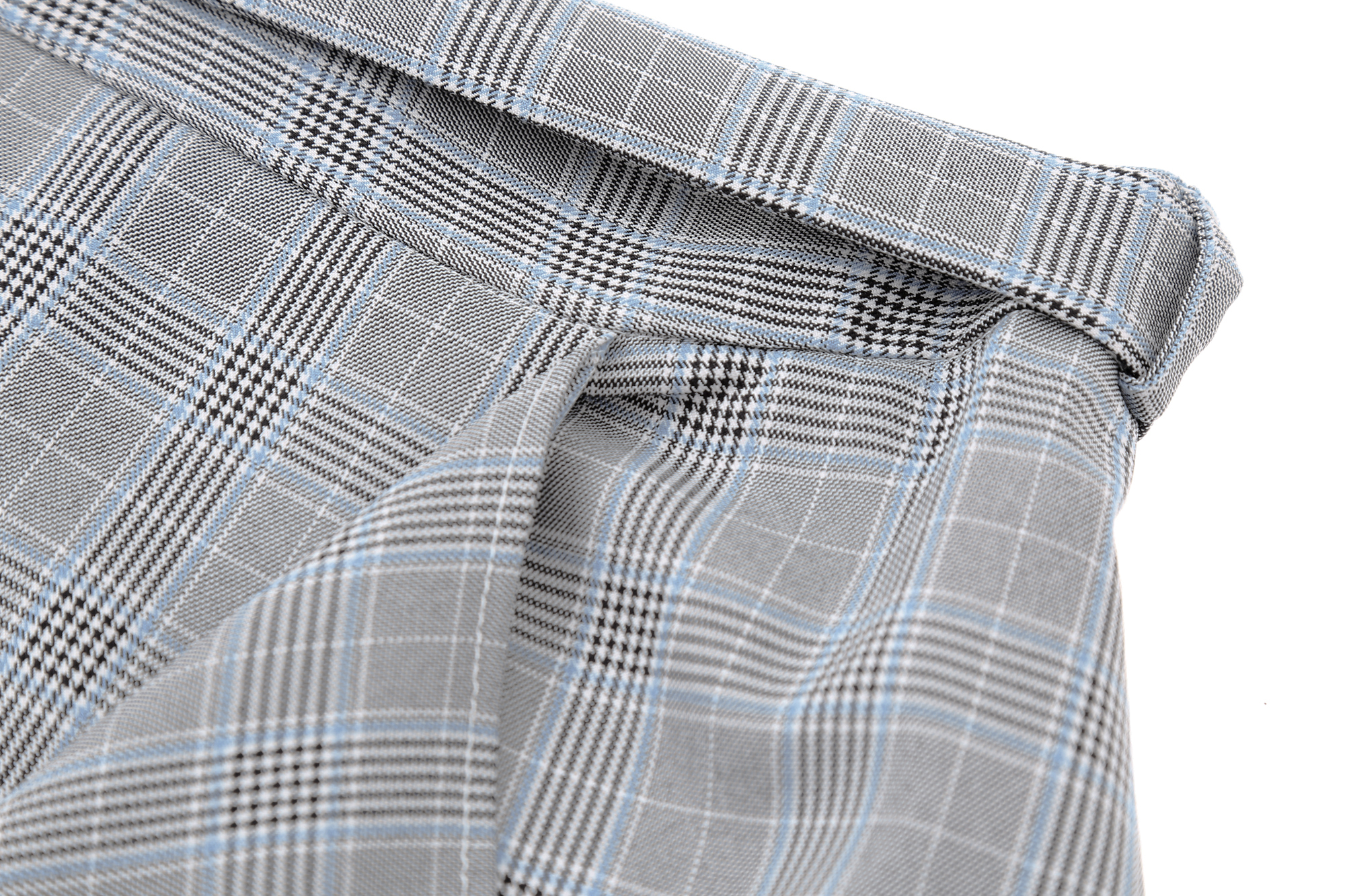 BANANA kẻ sọc váy không đều nữ 2019 mới hè cao eo giữa váy houndstooth qua đầu gối - Váy chan vay