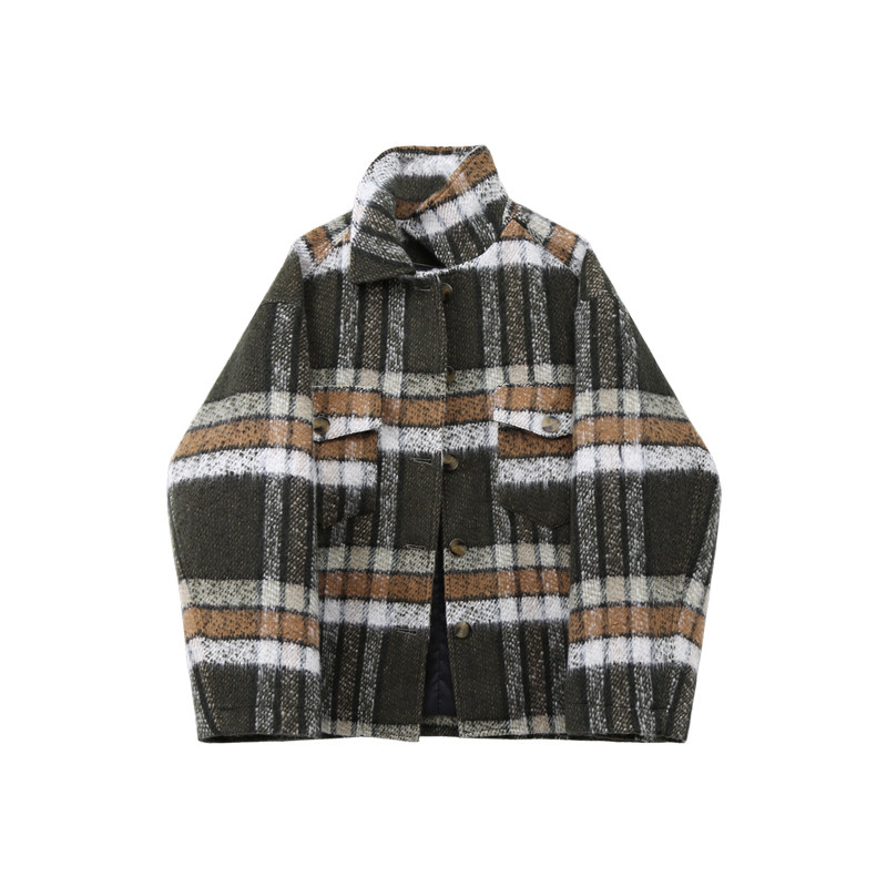 CIVICERA plaid woolen coat women's autumn clothing 2022 new Korean version loose retro net red short coat