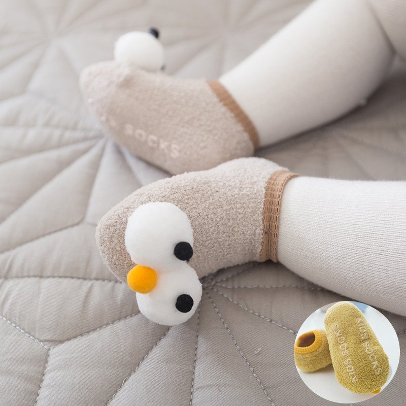 Baby baby socks bottom shoes spring autumn and winter thick non-slip warm floor socks Sox socks South Korean newborn socks