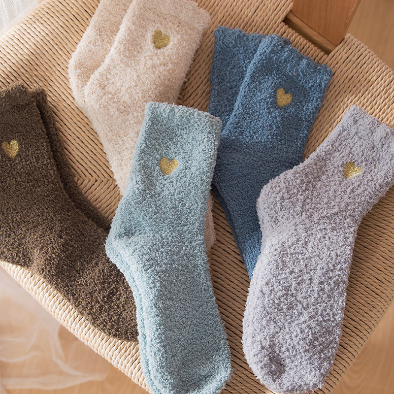 Moon socks Pure cotton postpartum autumn and winter maternity loose mouth Korean thickened velvet floor sleep socks Maternity socks