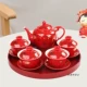 Trung Quốc Red Wedding Người mới Jing Jing Cup Tellow Tea Set Tea Cup Wedding Wedding Tellow Wedding - Trà sứ