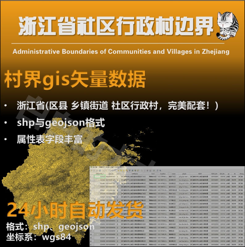 The New Five-Level Administrative Divisions of Zhejiang Province, Including Village Borders, Community Borders, Towns, Streets, Counties, and Prefecture-Level Cities, Are Perfectly Matched