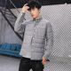 Young men's down cotton thermal shirt autumn and winter long-sleeved coat lightweight plaid inch coat slim solid color cotton coat