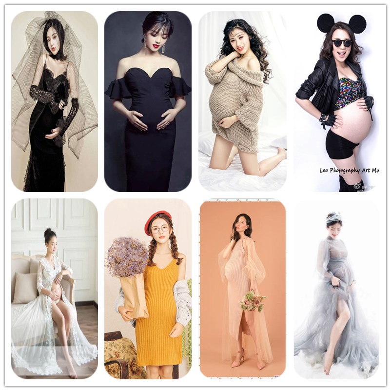 2021 new Korean version of the theme clothing photo studio Pregnant clothing perspective yarn skirt mommy photo clothes pregnant mother photography