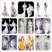 Phụ nữ mang thai trắng ảnh chủ đề nhiếp ảnh quần áo thời trang mẹ mới ảnh studio ảnh phụ nữ mang thai quần áo