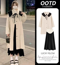 NEXT ROAD British co-branded maternity wear autumn and winter 2024 new loose and foreign style mid-length woolen jacket