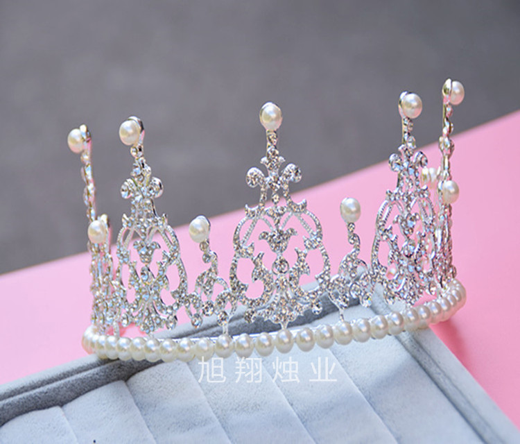 Birthday hat, cake decoration, bridal headdress, half-circle crown, pearl headdress, baby same style