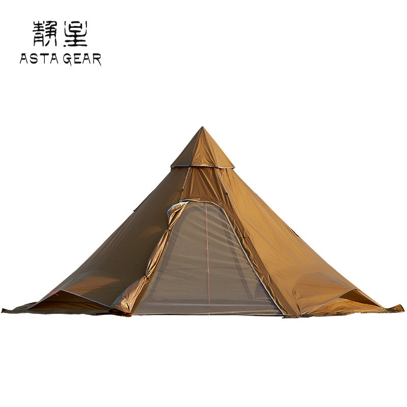 Quiet Stars Week 5 Pyramid Tent Single Silicon Outdoor Hiking Camping Casual Season with snow skirts Rain-proof wind