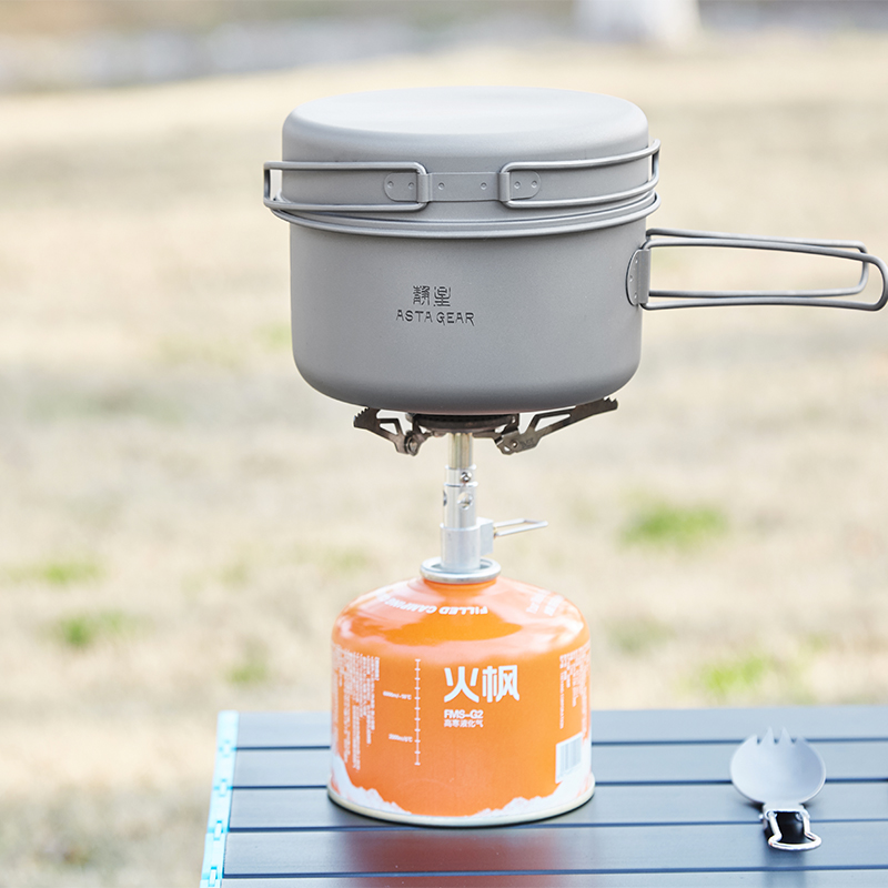 Jingxing ultra-light pure titanium pot outdoor camping pot portable lightweight combination single set pot cookware tableware