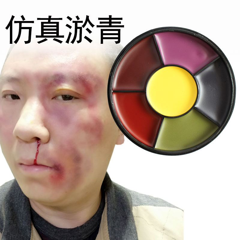 Six-Color Oil Paint Palette for Bruise Effects, Simulated Scratches, Makeup for Facial Bruising, Halloween Costumes, Film Special Effects Makeup Six-Color Oil Paint Palette for Bruise Effects, Simulated Scratches, Makeup for Facial Bruising, Halloween Costumes, Film Special Effects Makeup