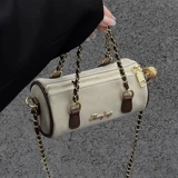 2024 новая цилиндрическая сумка в стиле ретро с цепочкой, замшевая сумка с мягкой поверхностью, сумка через плечо, женская ниша, элитная сумка-подушка