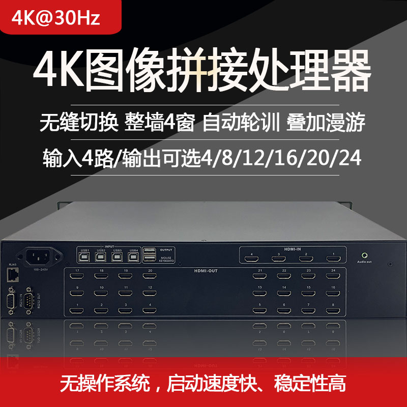 4K image parquet processor 4 in 4 out 8 12 20 24 out of the whole screen open 4 window Electry KVM Control RJ45 -Taobao