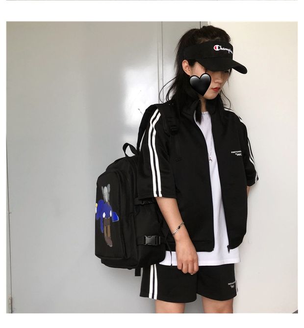 Sesame Street Schoolbag nữ in phong cách Hàn Quốc của học sinh trung học cơ sở công suất lớn xu hướng đơn giản ba lô du lịch ba lô - Ba lô balo đi học nữ cấp 2