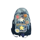 Homemade super star patch denim canvas gradient cartoon sweet and cute versatile school bag students college backpack