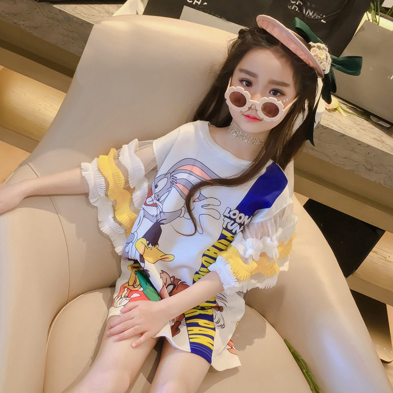 UK next kiss girl dress 2022 summer mid-child foreign air June 1 children's mesh princess dress