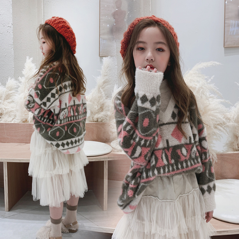 British next kiss girl sweater for long version 2019 new foreign minke suede hooded knitted blouse