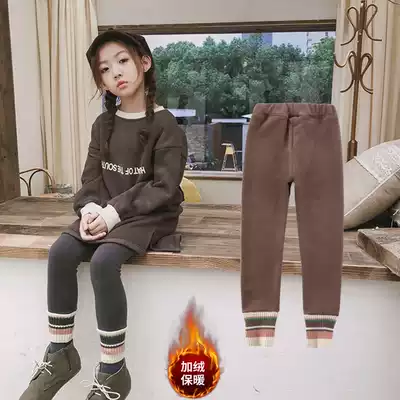 British next Kisss girls inner pants plus velvet thickened one-piece velvet winter trousers outside the big children