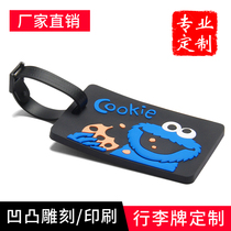 Stereo cartoon luggage tag custom printed logo listing suitcase tag hanging card silicone soft rubber bus card cover