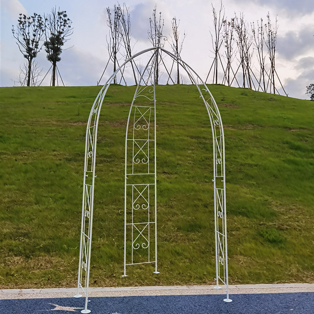 ແຖບເຄືອງອະງຸ່ນທາດເຫຼັກ clematis rose arch flower rack climbing vine rack arched climbing plant bracket outdoor courtyard