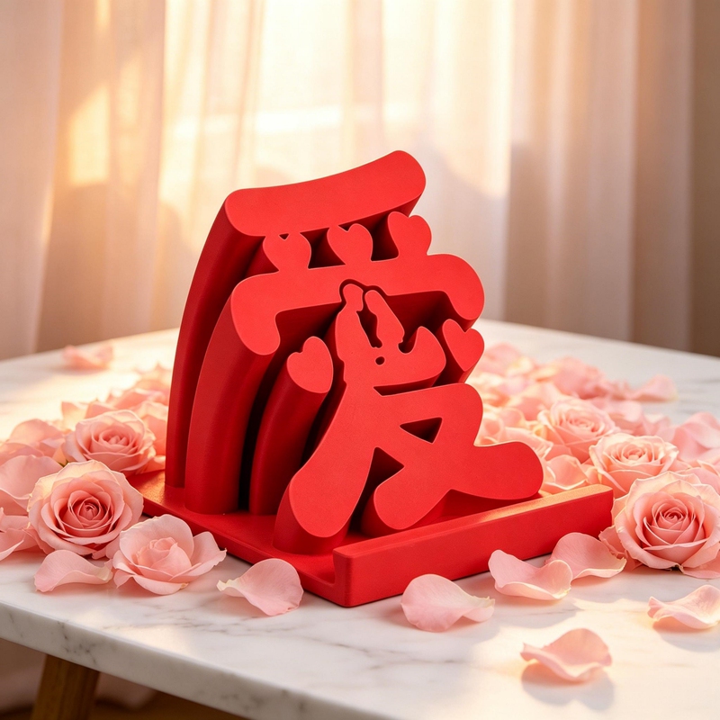 New Red 3D Love Letter Phone Stand Creative Decorative Ornament Love Atmosphere 3D Printed Auspicious Item New Red 3D Love Letter Phone Stand Creative Decorative Ornament Love Atmosphere 3D Printed Auspicious Item