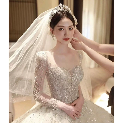 Лонгслив, элитное свадебное платье для невесты, подходит для подростков, французский стиль, большой размер