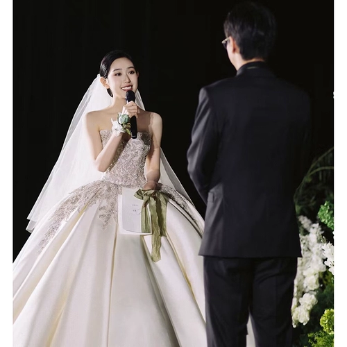 Топ без лямок, свадебное платье, французский стиль, простой крой, большой размер